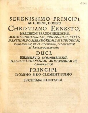 Albertus Iunior D.G. Marchio Brandenburg. Etc. Exercitatione Historica In Illustri Christian-Ernestino Collegio Sub Praesidio Io. Georgii Layriz Historiae Sacrae et Civilis Professoris Publici D. Martii Anno MDCLXXIV. Respondente Matthia a Bandemer, Nobili Pomerano, Exhibitus