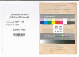 Entnazifizierung Artur Selhof , geb. 17.12.1902 (Verwaltungsangestellter)