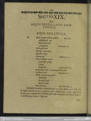Sectio XIX. De Aquis Destillatis Compositis