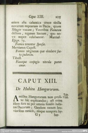 Caput XIII. De Habitu Hungarorum