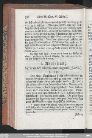 I. Abtheilung. Syntaxis der adverbiorum negandi (§. 256.).