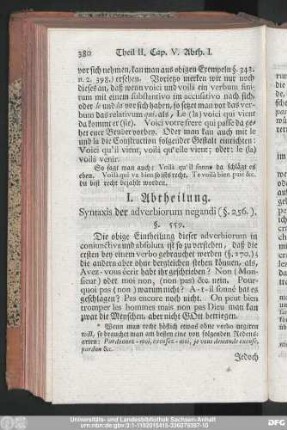 I. Abtheilung. Syntaxis der adverbiorum negandi (§. 256.).