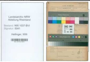 Entnazifizierung Willi Hellinger , geb. 14.03.1908 (Bauunternehmer)