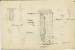 St. Bartholomäuskirche, Namedy: Choransicht, Details (aus: Skizzen- und Fotoalbum 2)