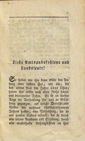 Was giebt den Baiern ihre neue Verfassungs-Urkunde? Was fordert sie von ihnen? : besonders in Beziehung auf die ständische Einrichtung beantwortet in einem Sendschreiben eines Landrichters an seine Amtsanbefohlenen