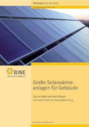 Große Solarwärmeanlagen für Gebäude. Sonne liefert warmes Wasser und unterstützt die Raumbeheizung.