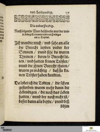 Die ander Trost vnd Leichpredig