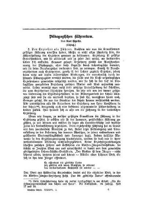 Pädagogisches Führertum : (Schluß)