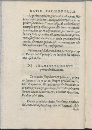 De Terminationibvs primæ declinationis.