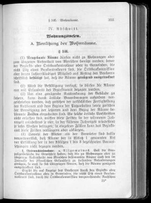 IV. Abschnitt: Wohnungswesen (§§ 146 - 169)