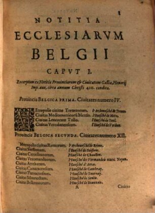 Auberti Miraei Notitia Ecclesiarum Belgii