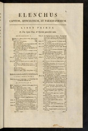 3-8, Elenchus. Capitum, Articulorum, et Paragraphorum.