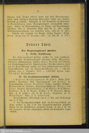 Dritter Theil. Der Regierungsbezirk Zwickau
