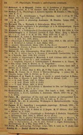 Antiquarischer Katalog, 85. Medicin