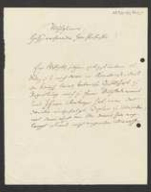 Brief von Julius Heinrich Gottlieb Schlegel an Unbekannt