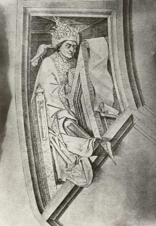 Hl. Gregor Schreibend, Zeichn. um 1500