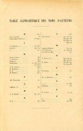 Table alphabétique des noms d'auteurs