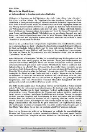 Historische Gasthäuser als Kulturdenkmale in Kenzingen mit seinen Stadtteilen