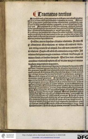 Postquam autor determinavit superius de relatione secundum se ponendo diffinitionem et divisionem eius per suas species, hic consequenter determinat de ipsis...
