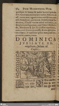 Dominica Jubilitate, Evangelium Johan. 16. Capite