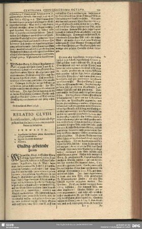Relatio CLVIII. [CLIX.] In causa eadem, ad petitam ab Appellantibus declarationem antecedentis sententiae definitivae