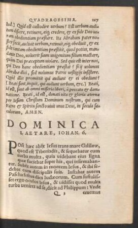 Dominica Laetare ...