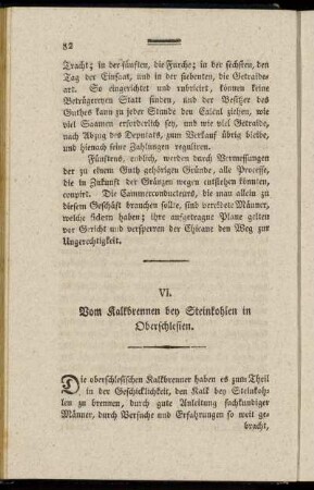 VI. Vom Kalkbrennen bey Steinkohlen in Oberschlesien