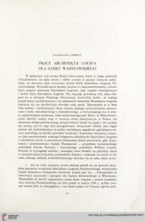 13: Prace architekta Louis'a dla Zamku Warszawskiego