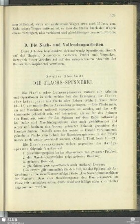 Zweiter Abschnitt. Die Flachs-Spinnerei