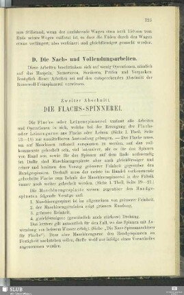 Zweiter Abschnitt. Die Flachs-Spinnerei
