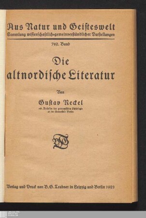 Die altnordische Literatur