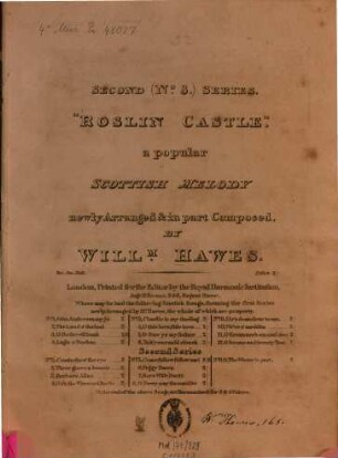 Roslin castle : a popular Scottish melody newly arranged & in part comp.