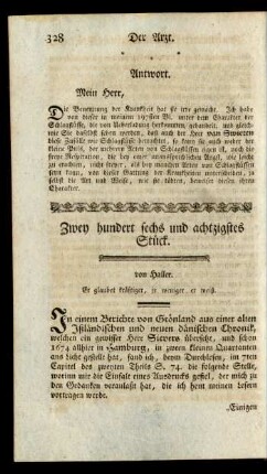 Zwey hundert sechs und achtzigstes Stück