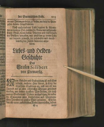 Liebes- und Helden-Geschichte Des Grafen Silibert von Cremarsig.