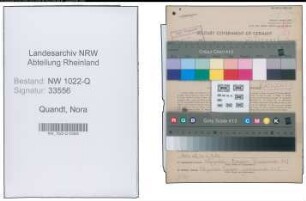 Entnazifizierung Nora Quandt , geb. 01.04.1888 (Verwaltungsangestellte)