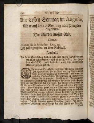 292-298, Am Ersten Sonntag im Augusto, ...