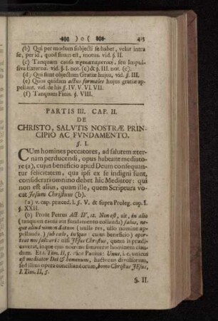 Partis III. Cap. II. De Christo, Salvtis Nostræ Principio Ac Fvndamento.
