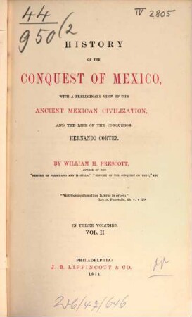 History of the conquest of Mexico. 2