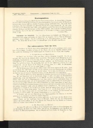 Zur astronomischen Tafel für 1906.