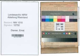 Entnazifizierung Ernst Dismer , geb. 08.02.1908 (Haendler)