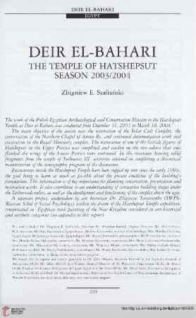 16: Deir el-Bahari : the temple of Hatshepsut season 2003/2004
