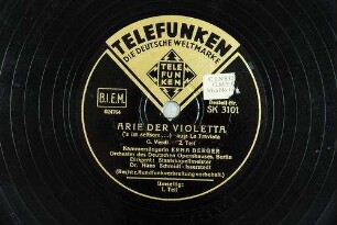 Arie der Violetta : ('s ist seltsam...) : aus: La Traviata; 2. Teil / G. Verdi