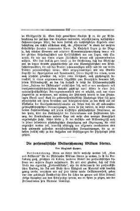 Die personalistische Weltanschauung William Sterns