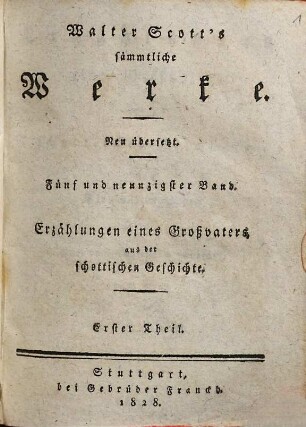 Erzählungen eines Großvaters aus der schottischen Geschichte : aus d. Engl. übers., 1