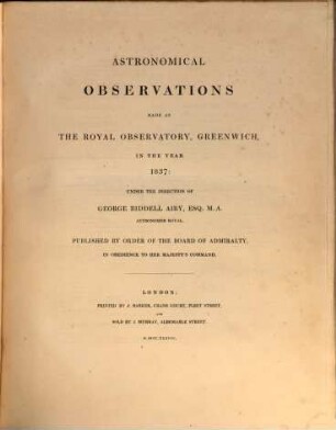 Astronomical observations made at the Royal Observatory at Greenwich. 1837 (1838)