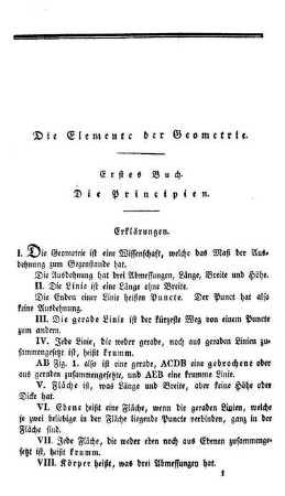 Erstes Buch. Die Principien.