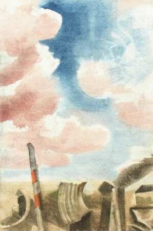 Strandgut mit Wolken