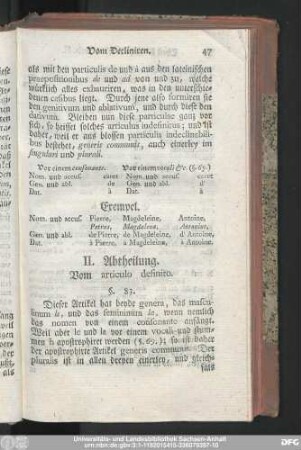 II. Abtheilung. Vom articulo definito.