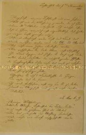 Brief an Maria - aus der Schreibschatulle der Ulrike von Levetzow (Goethe-Kasten)