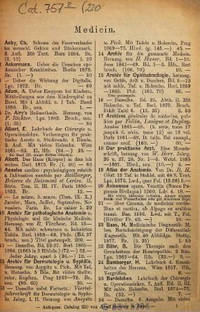Antiquarischer Catalog von Adolf Geering in Basel. 220. [ca. 1891]